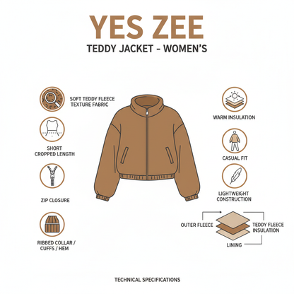 YES ZEE Giubbino Teddy 1450-J023 Moro Donna Corto