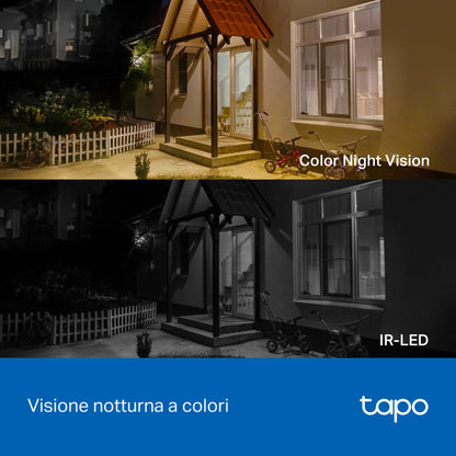 Tapo C411 KIT Telecamera WiFi Esterno 2K 3MP Batteria con Pannello Solare