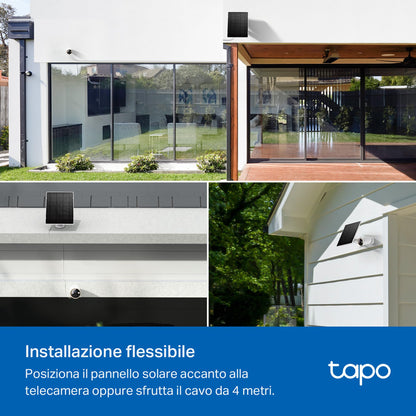 Tapo A202 Pannello Solare 4.5W per Telecamere a Batteria, IP65, Cavo 4m, Regolabile 360°