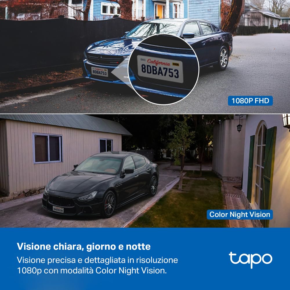 Tapo C401 Telecamera WiFi Esterno FHD 2MP Batteria 180 Giorni, IP65