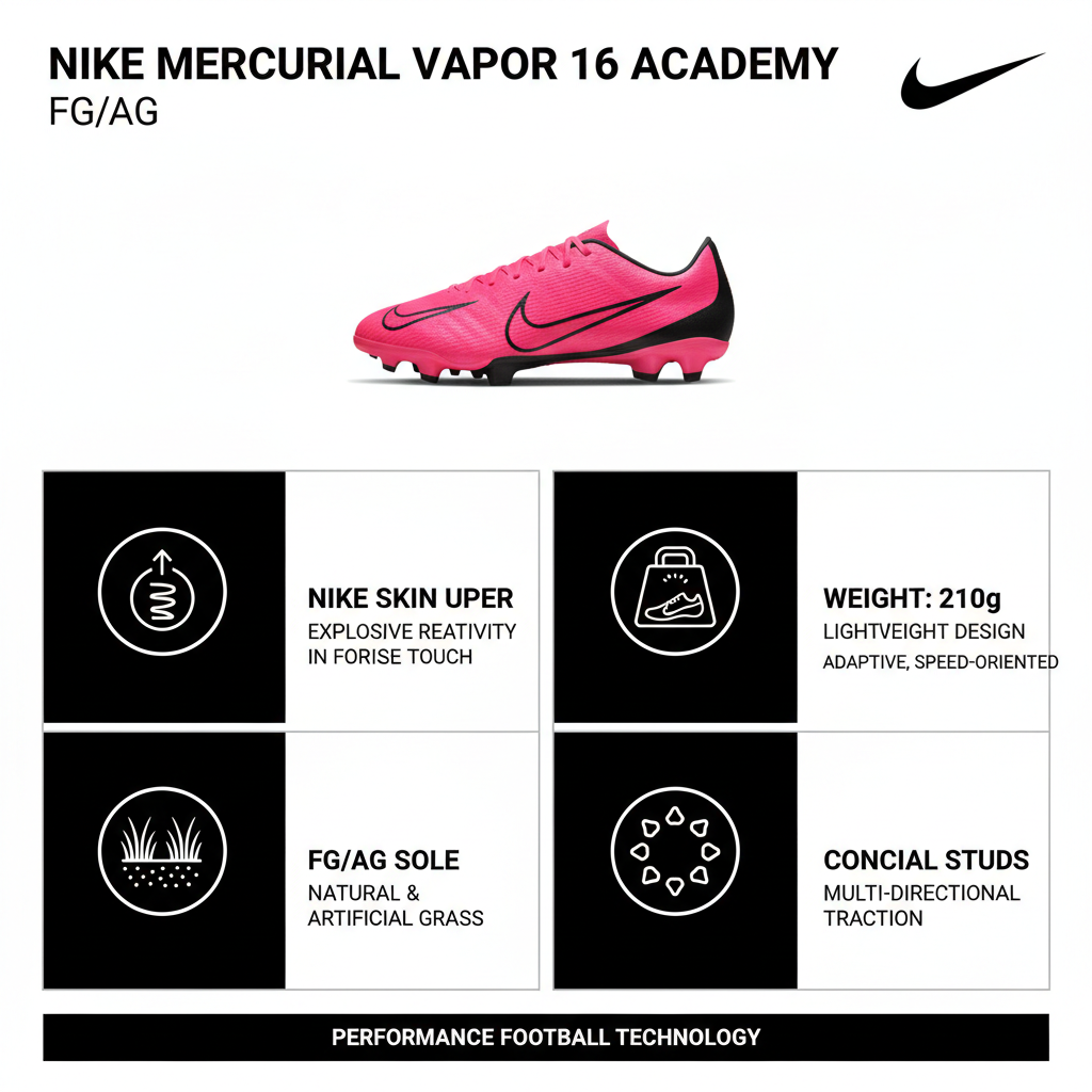 Nike Mercurial Vapor 16 Academy FG/AG Scarpe Calcio Uomo Rosa Magic Flamingo - FQ1458-600