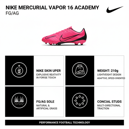 Nike Mercurial Vapor 16 Academy FG/AG Scarpe Calcio Uomo Rosa Magic Flamingo - FQ1458-600