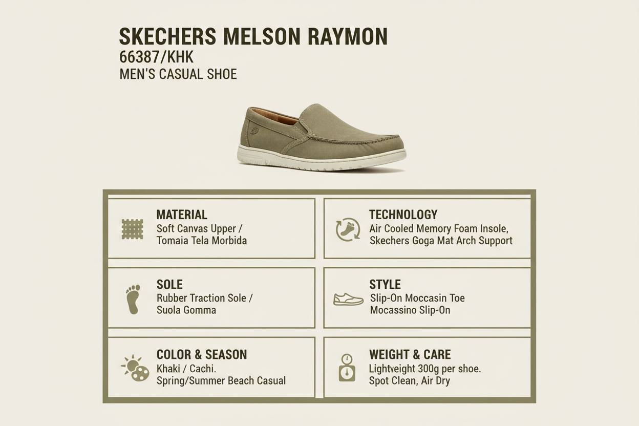 Skechers Mocassino Uomo Melson Raymon Cachi - 66387/KHK