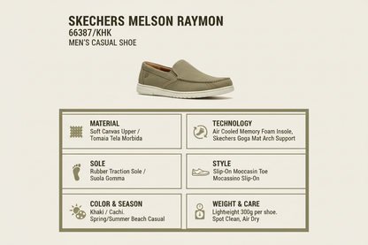Skechers Mocassino Uomo Melson Raymon Cachi - 66387/KHK