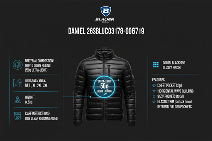 Blauer uomo piumino leggero uomo Daniel 26SBLUC03178-006719 999 nero