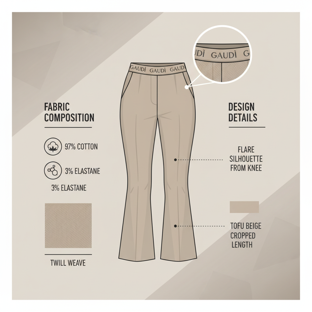 Gaudì Pantaloni 611BD25035 Tofu Flare Cropped Twill Donna