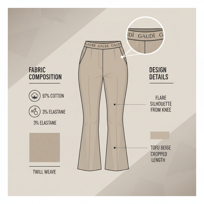 Gaudì Pantaloni 611BD25035 Tofu Flare Cropped Twill Donna