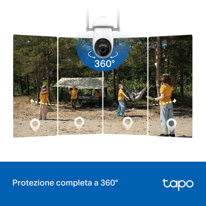 Tapo C665G KIT Telecamera 4G LTE Esterno 4K 8MP con Pannello Solare, 360° PTZ
