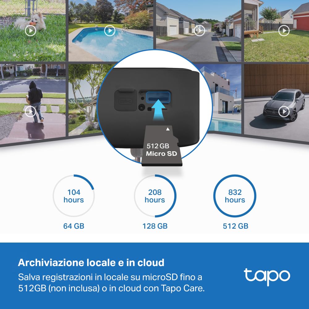Tapo C401 Telecamera WiFi Esterno FHD 2MP Batteria 180 Giorni, IP65