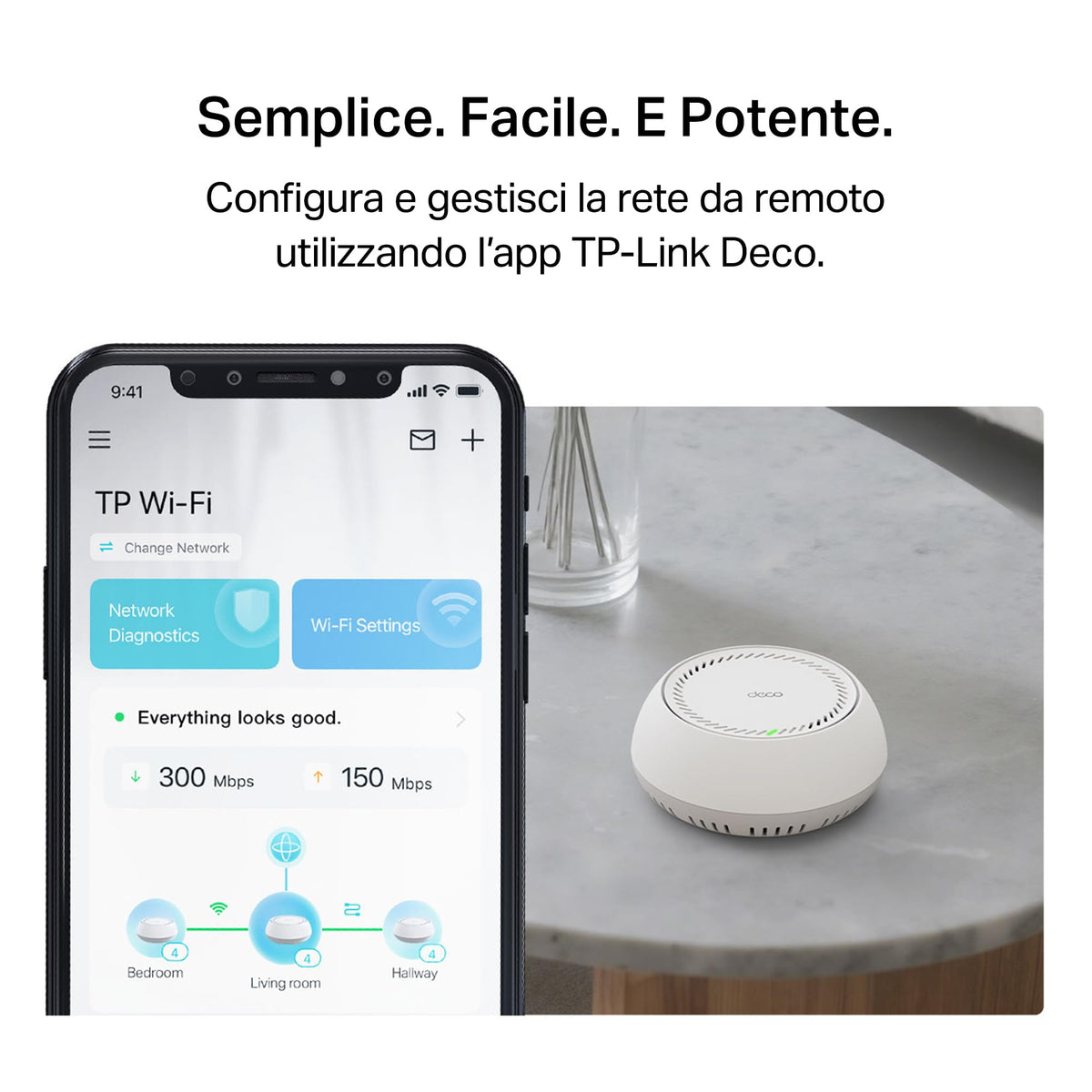 Deco BE65-PoE Sistema Mesh Wi-Fi 7 Tri-Band BE9300Mbps, 2 Porte 5Gbps, Supporto PoE, 3pz
