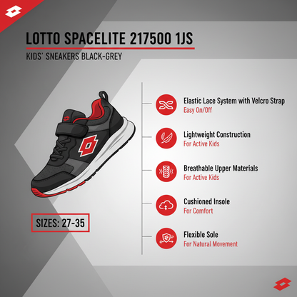 Lotto Spacelite 217500 1JS Sneakers Bambino Nero Grigio