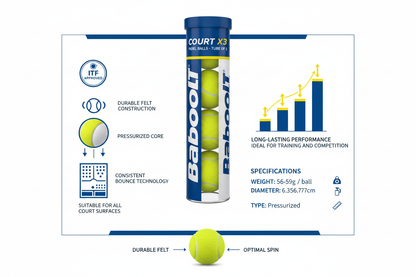 Babolat Palline Padel Court X3 | Tubo da 3 Palline Gialle