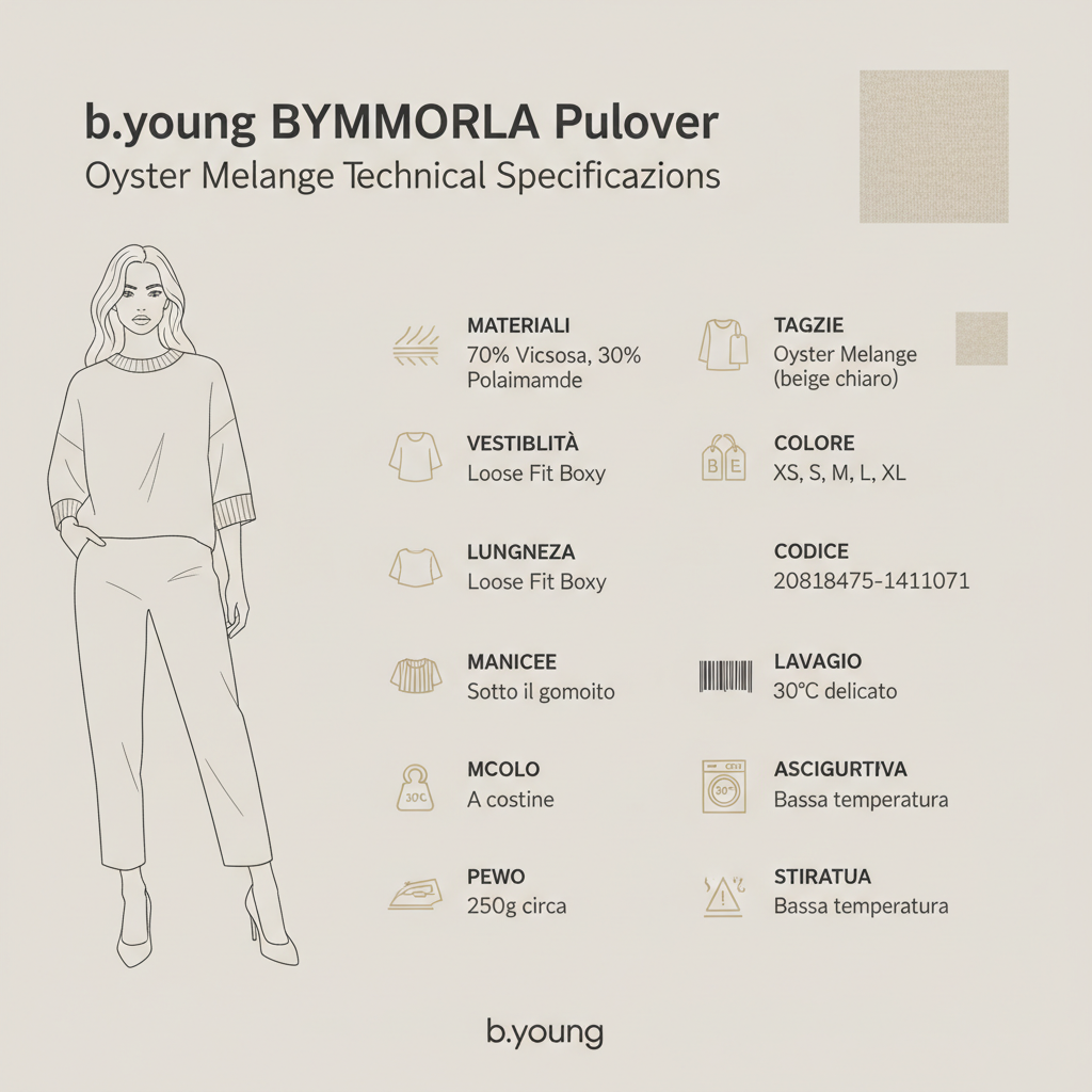 b.young BYMMORLA Women's Pullover 20818475 1411071 Oyster Melange