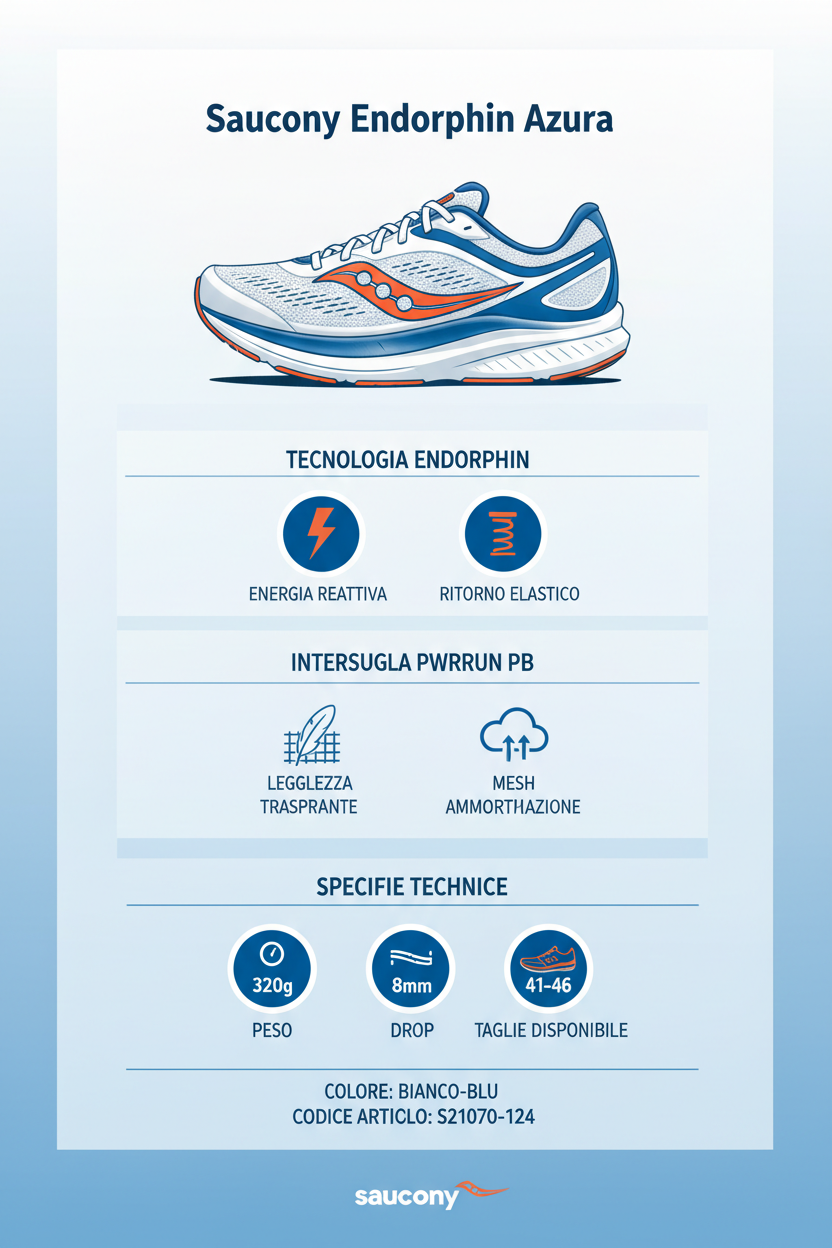 Saucony Scarpa Running Uomo Endorphin Azura Bianca Blu - S21070-124