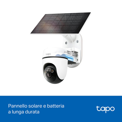 Tapo C630 KIT Telecamera WiFi Esterno 3K 5MP Senza Fili con Pannello Solare, 360° PTZ