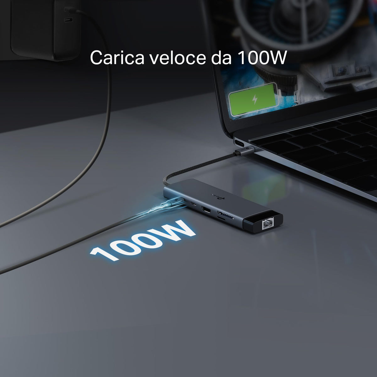 UH9120C Hub USB C 9 in 1, HDMI 4K@60Hz, Gigabit Ethernet, SD & microSD UHS-I