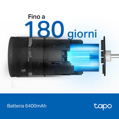 Tapo C411 Telecamera Wi-Fi Esterno a Batteria 2K 3MP, Visione Notturna a Colori