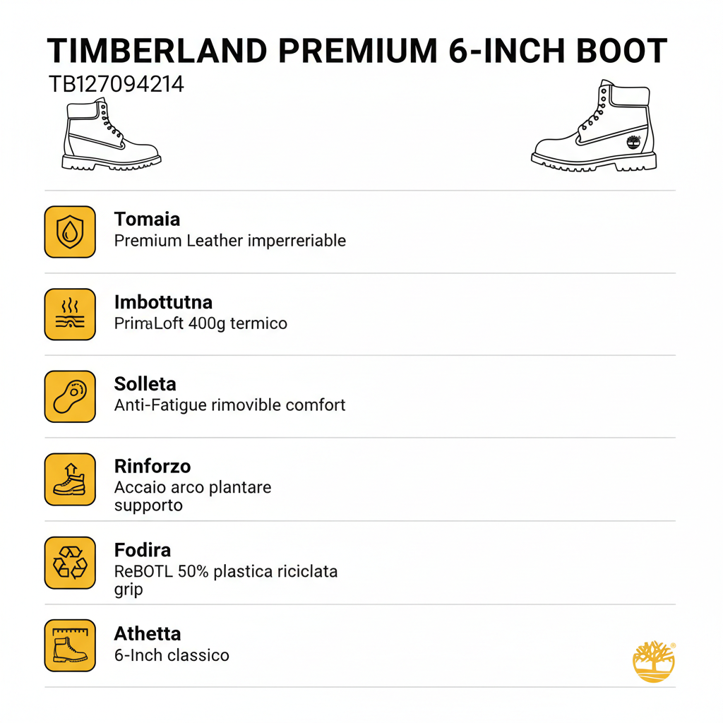 Timberland Premium 6-Inch TB127094214 Marrone Stivale Impermeabile Uomo