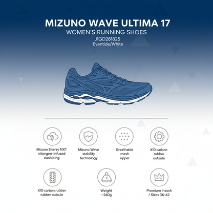 Mizuno Scarpa Running Donna Wave Ultima 17 Eventide Bianca - J1GD261825