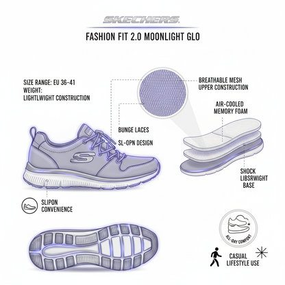 Skechers Sneakers Fashion Fit 2.0 Moonlight Glo 150384 WSL Donna