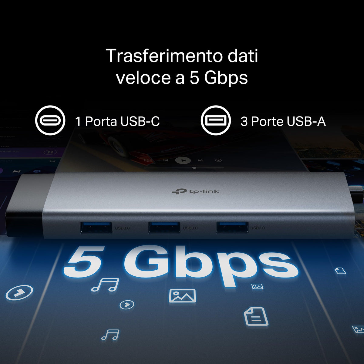 UH9120C Hub USB C 9 in 1, HDMI 4K@60Hz, Gigabit Ethernet, SD & microSD UHS-I