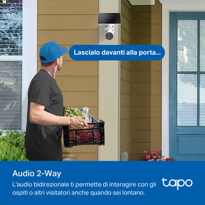 Tapo C401 KIT Telecamera WiFi Esterno 1080P 2MP Batteria con Pannello Solare