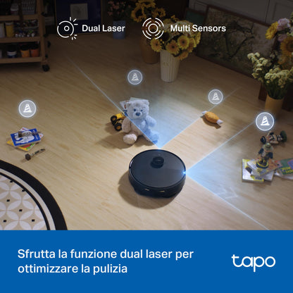 Tapo RV50 Pro Omni Robot Aspirapolvere Lavapavimenti 15000Pa con Base All-in-One