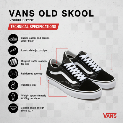 Vans Old Skool VN000D3HY281 | Scarpa Sneakers Nero Bianco