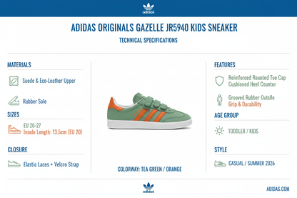 Adidas Originals Gazelle JR5940 Verde Arancio