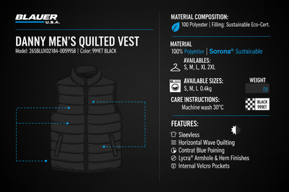 Blauer Gilet Smanicato Uomo Nero Quadri Sorona Danny - 26SBLUX02184-005958 999ET