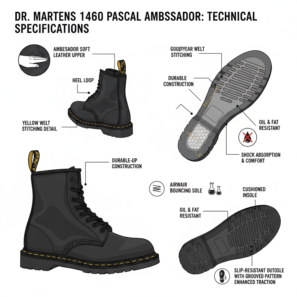 Dr. Martens Anfibio 1460 Pascal Ambassador 31981001 Nero Uomo