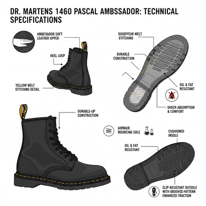 Dr. Martens Anfibio 1460 Pascal Ambassador 31981001 Nero Uomo