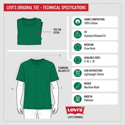 Levi's T-shirt Original 005GX0011 Verde Uomo
