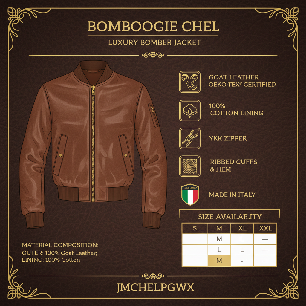 Bomboogie Bomber Pelle Chel Marrone - Giacca Uomo Capra OEKO-TEx