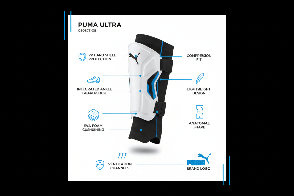 Puma parastinco da calcio Ultra con gambale 030873-05 bianco