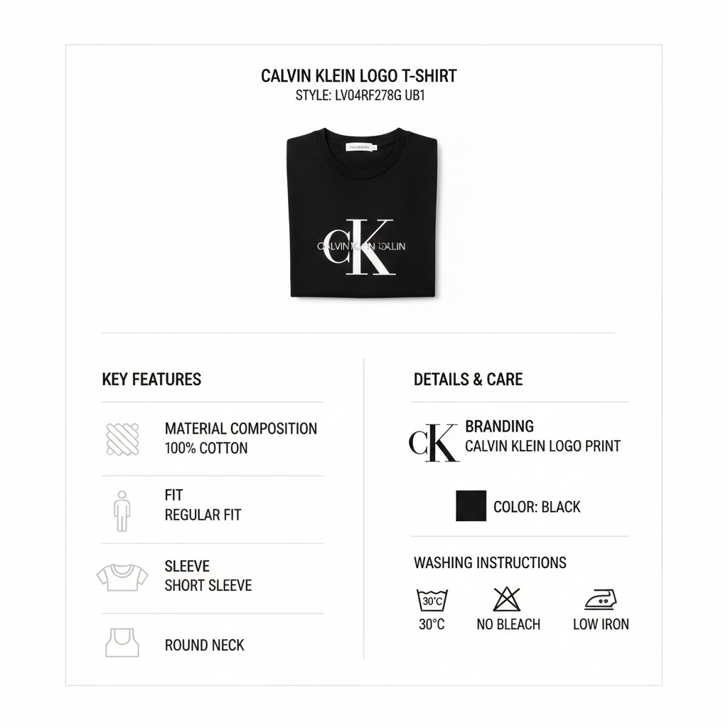 Calvin Klein T-shirt Logo LV04RF278G Nero Manica Corta
