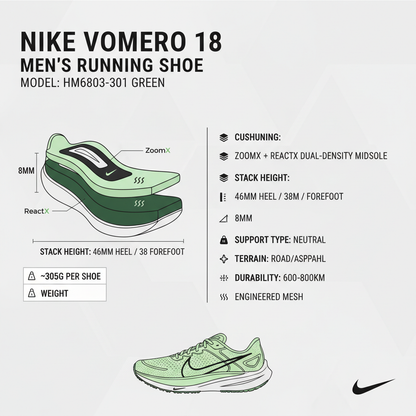 Nike Vomero 18 Scarpe Running Uomo Verde - HM6803-301