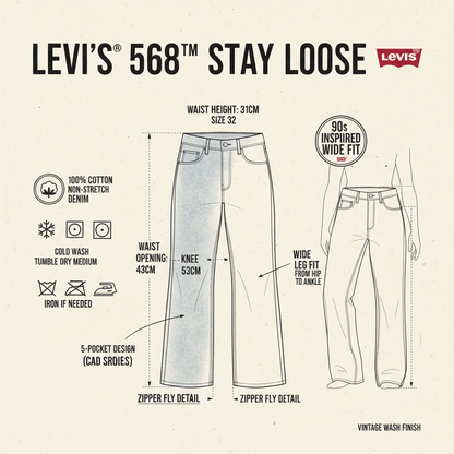 Levi's Jeans 568™ Stay Loose 290370059 Aisle Seat Blu Uomo