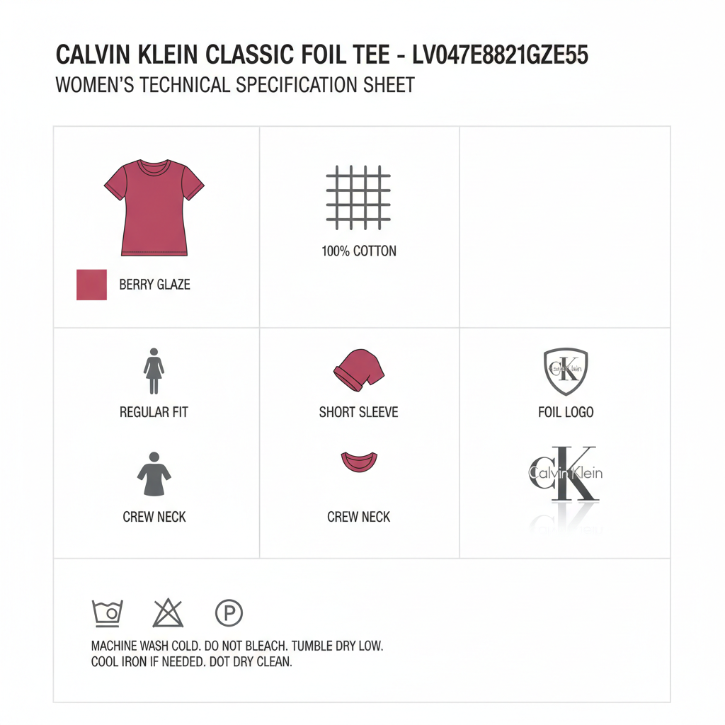 Calvin Klein T-shirt Donna Classic Foil LV047E821G2E5 Berry Glaze