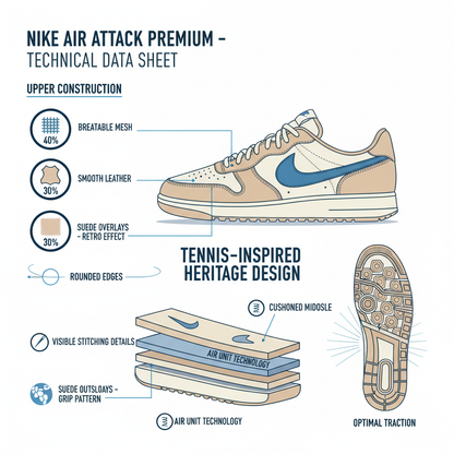 Nike Sneaker Air Attack Premium HF4317-133 Sabbia Latte Blu Uomo