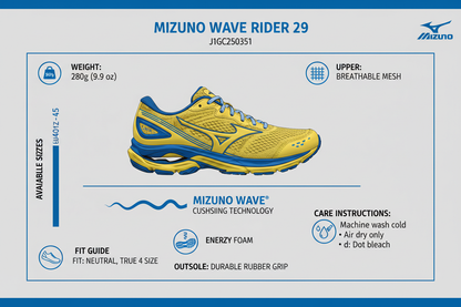 Mizuno Scarpa Running Uomo Wave Rider 29 J1GC250351 Giallo Blu