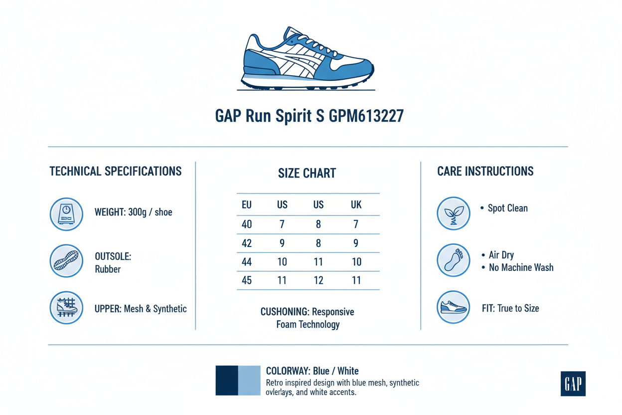 GAP Sneakers Uomo Run Spirit S GPM613227 Blu Retro Running