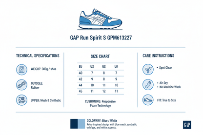 GAP Sneakers Uomo Run Spirit S GPM613227 Blu Retro Running