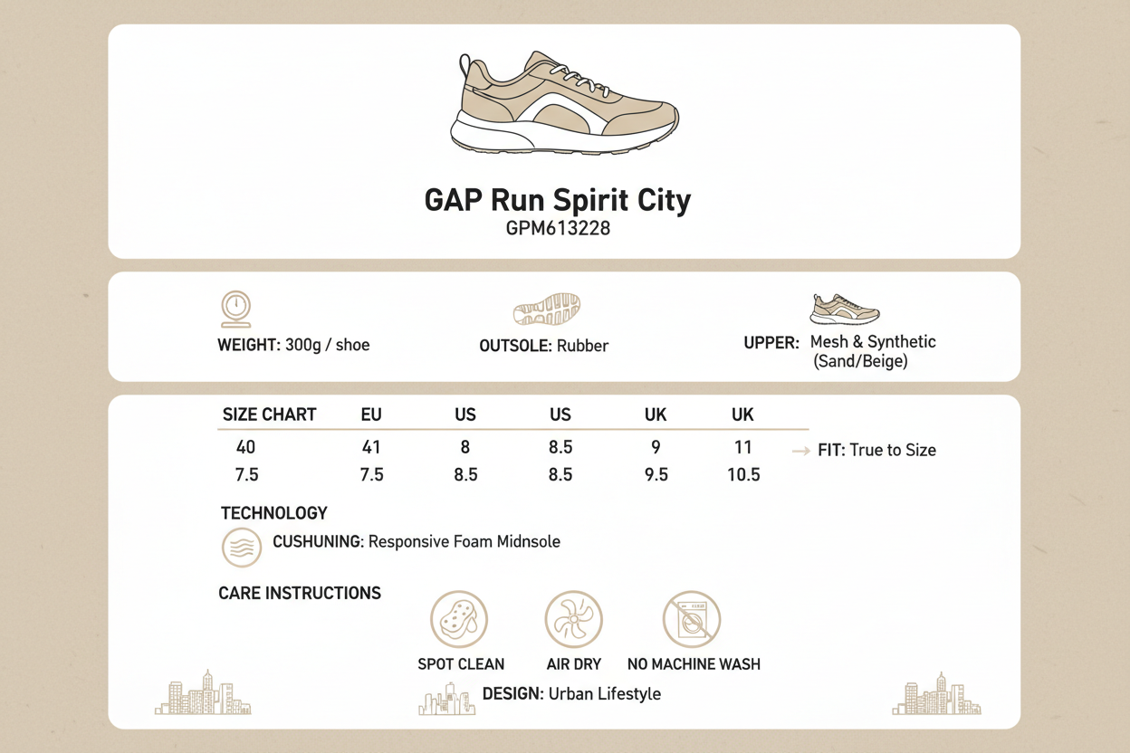 GAP Sneakers Uomo Run Spirit City GPM613228 Sabbia Urban