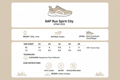 GAP Sneakers Uomo Run Spirit City GPM613228 Sabbia Urban