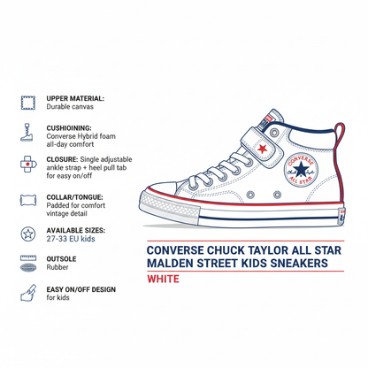 Converse Chuck Taylor All Star Malden Street A04824C Bianco Junior