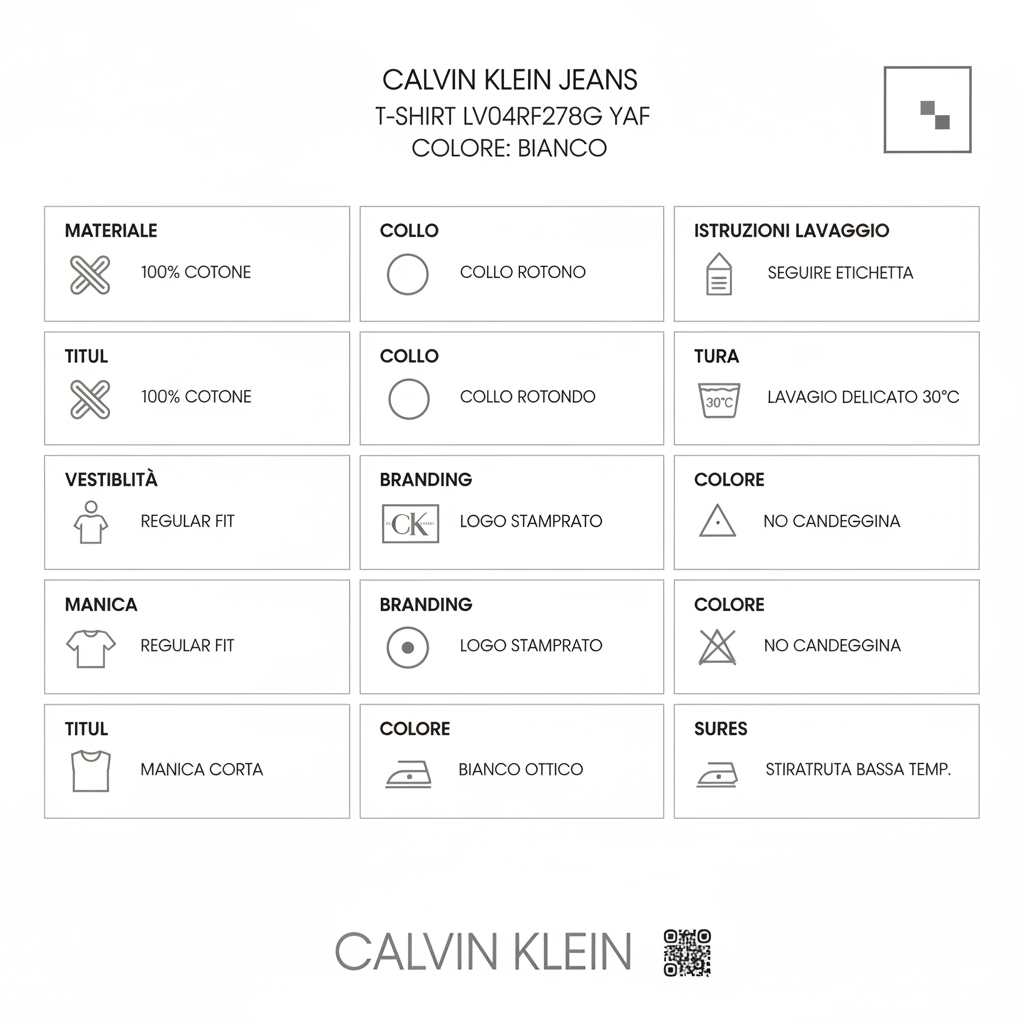 Calvin Klein T-shirt Logo LV04RF278G Bianco Manica Corta