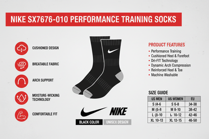 Nike Calze SX7676 010 - Comfort e performance
