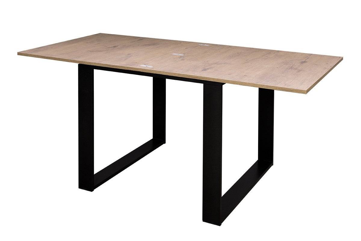 Ausziehbarer Tisch Tecno Libra mit anthrazitfarbenem Gestell, Maße 90x90/180 cm und 90x120/240 cm