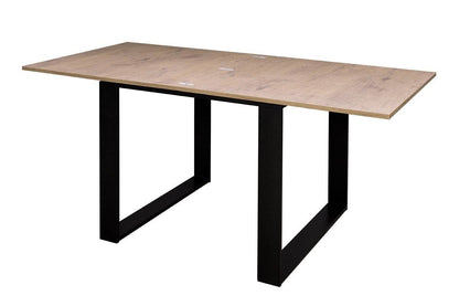 Ausziehbarer Tisch Tecno Libra mit anthrazitfarbenem Gestell, Maße 90x90/180 cm und 90x120/240 cm